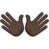 👐🏿 open hands: dark skin tone display on Apple